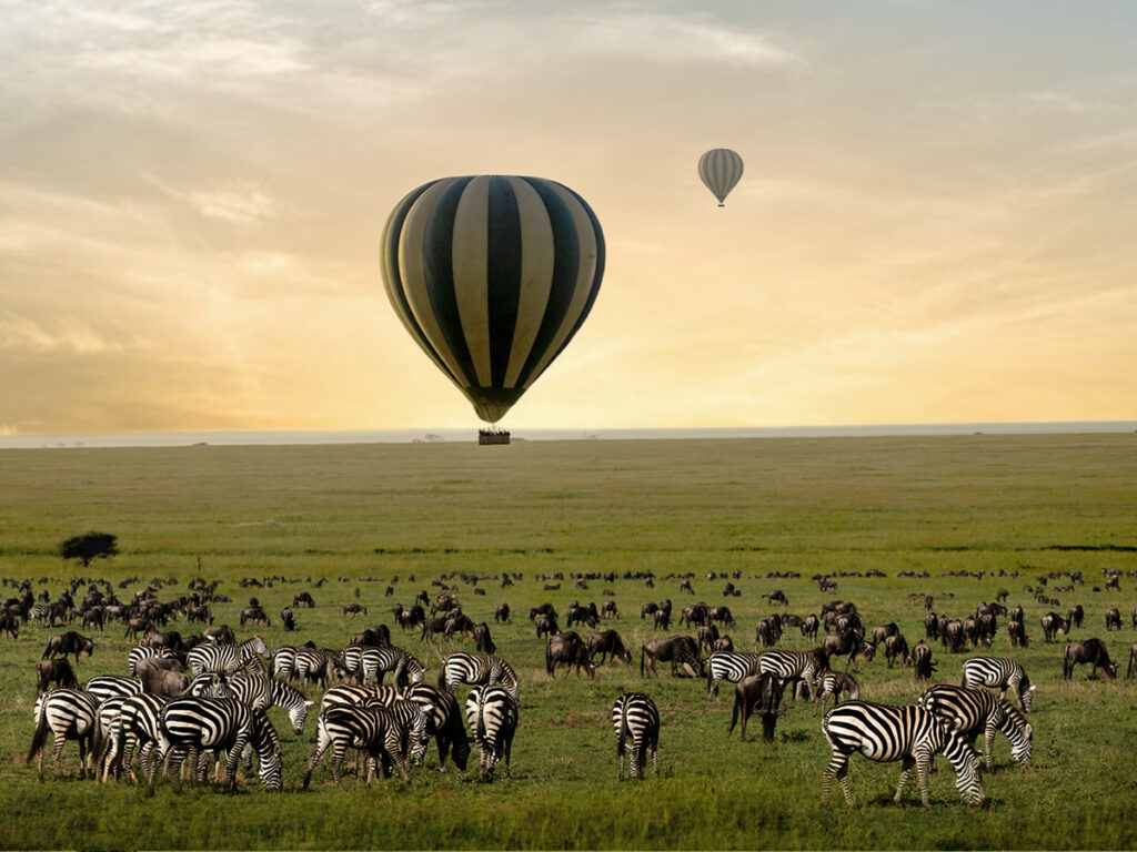 Experience the best African Balloon Safari with One Nature  Nyaruswiga ultra luxury African Safari Lodge in Serengeti, Tanzania